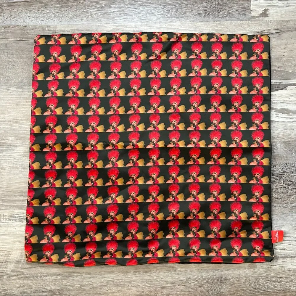 Claire Swindale Drag Queen Art Pillow Cover Red Yellow Black 23x22